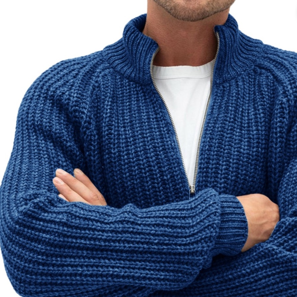 Men's Cardigan Sweater Full Zip Up Long Sleeve 
Chunky Knitted Sweater Jackets